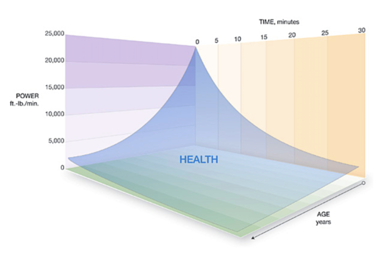 chart of work capacity across broad time, modal, and age domains